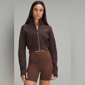 Lululemon Scuba Full-Zip Cropped Hoodie Espresso Brown XS/S
